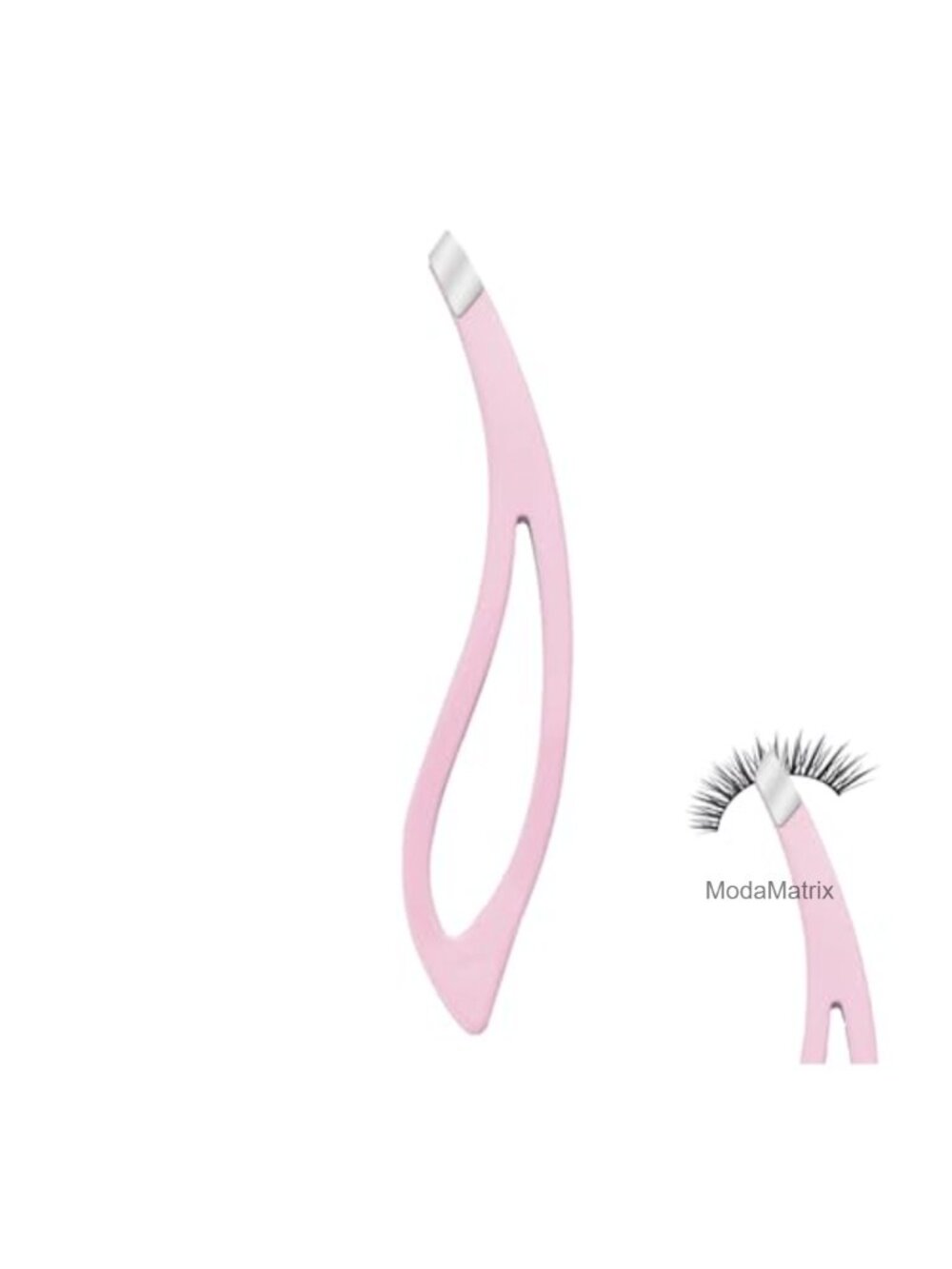 Stainless Steel Slant Tip Tweezers Ergonomic Curved Handle for Eyelash